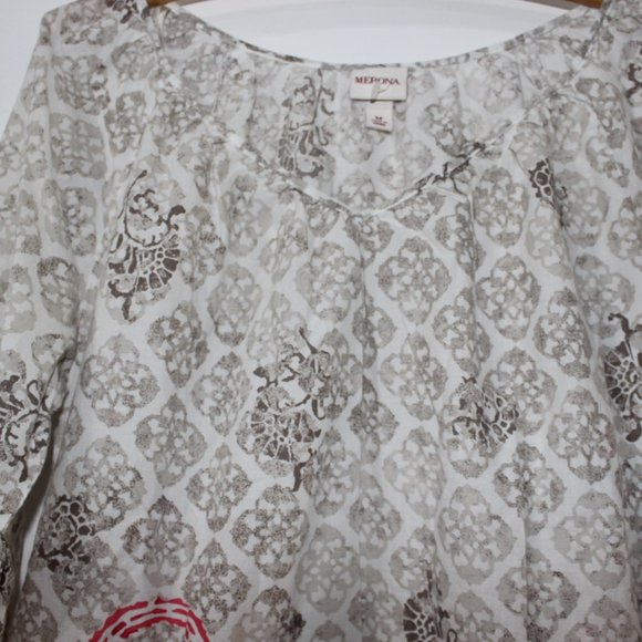 ๐จ $5 w/Bundle 2+Items ๐ฅ Merona Floral Paisley Tunic Size Medium - Picture 3 of 6